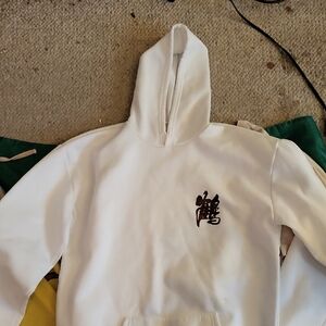White Hoodie with Black Design